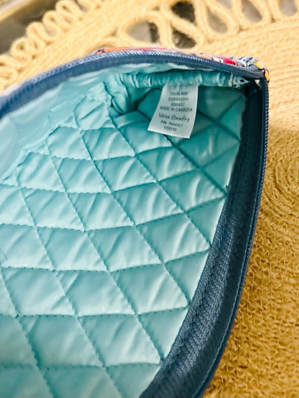 Vera Bradley quilted  cotton  accessory pouch -“Tropical Evening